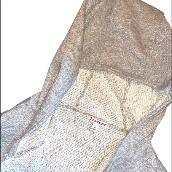 NWOT- New Juicy Courture Glittery Grey Open Front Hoodie - Picture 5 of 9